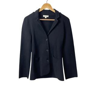 J.Crew Sweater Blazer Women XS Black Waisted Stretch Minimalist Career Academia